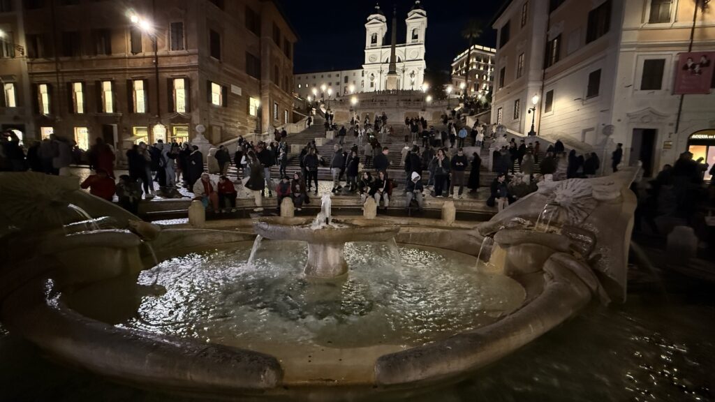 Rome's Spanish Steps at night